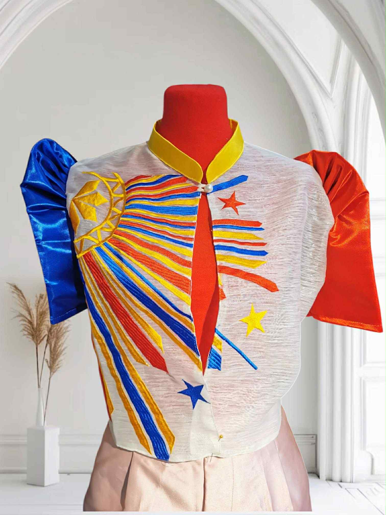 Philippine Flag-Inspired Organza Blouse