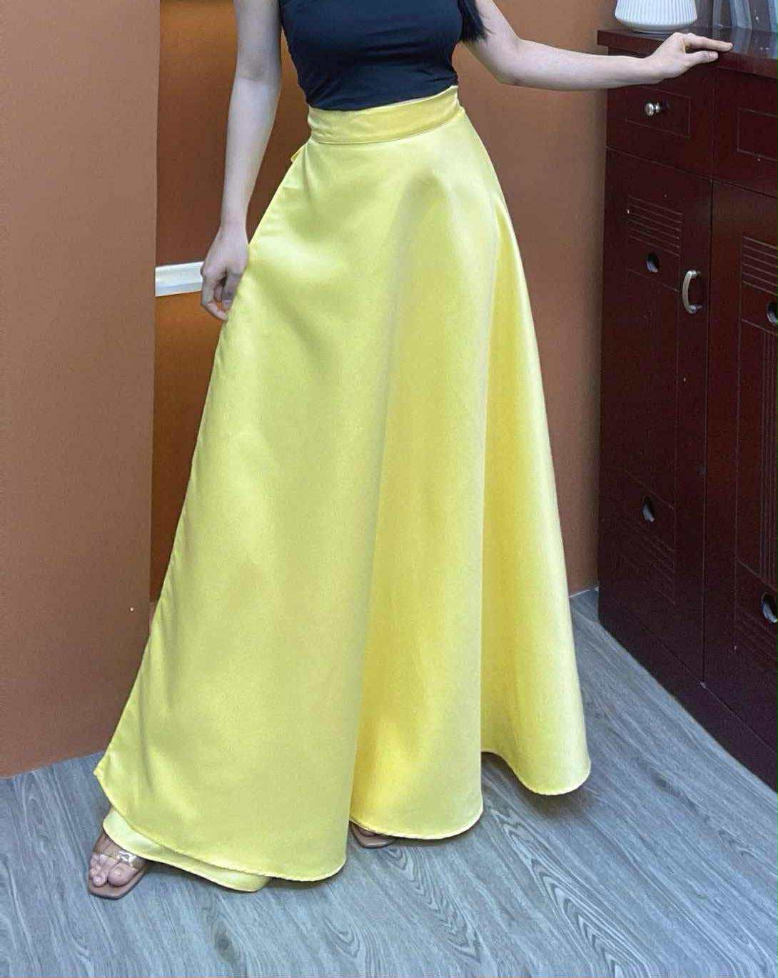 High-Waisted Satin Maxi Skirt – Formal Evening Wear