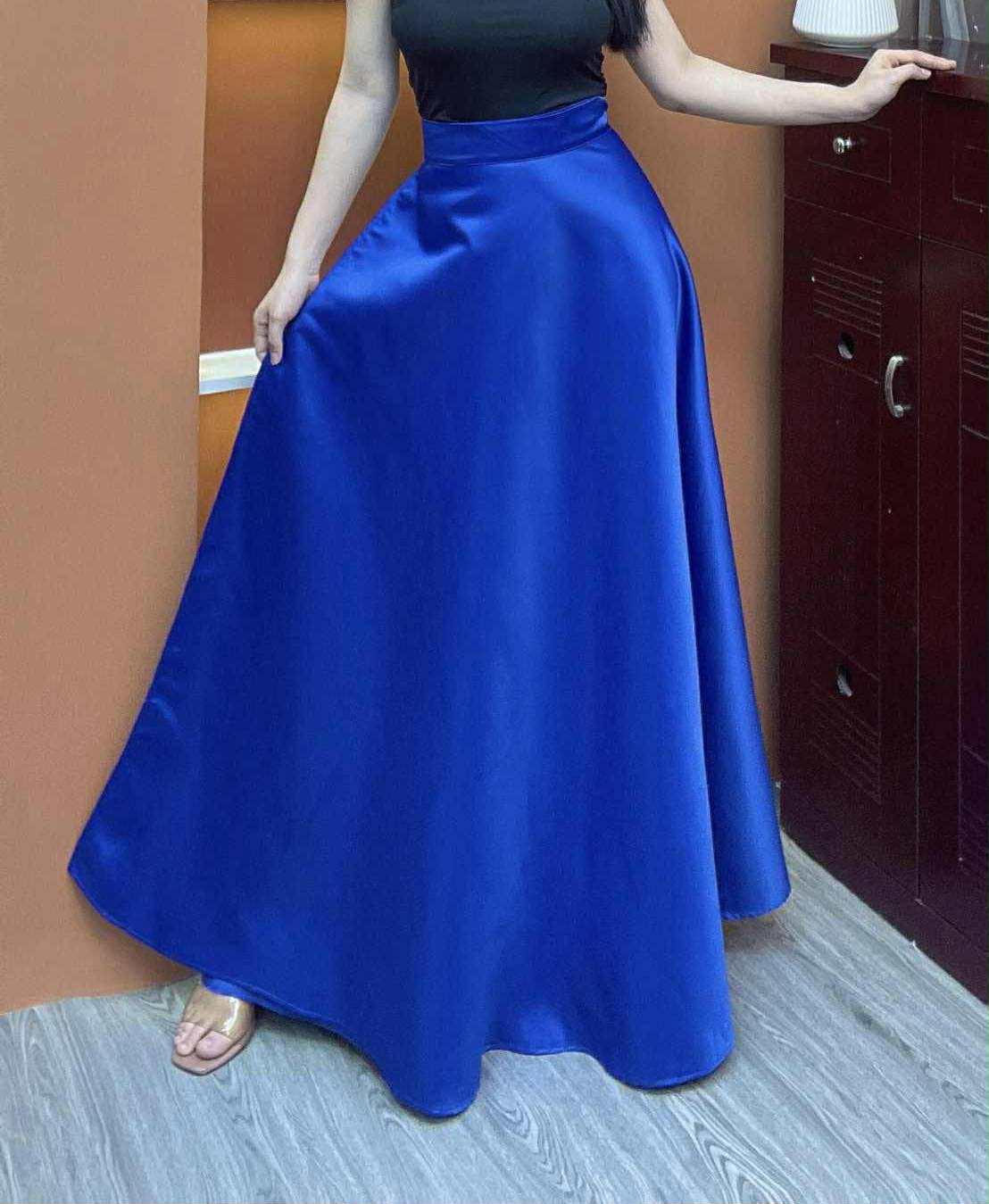 High-Waisted Satin Maxi Skirt – Formal Evening Wear