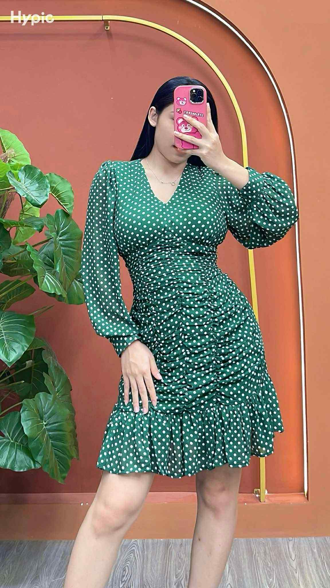 Skyline Ruffle Ruched Dress – Long Sleeve Elegance