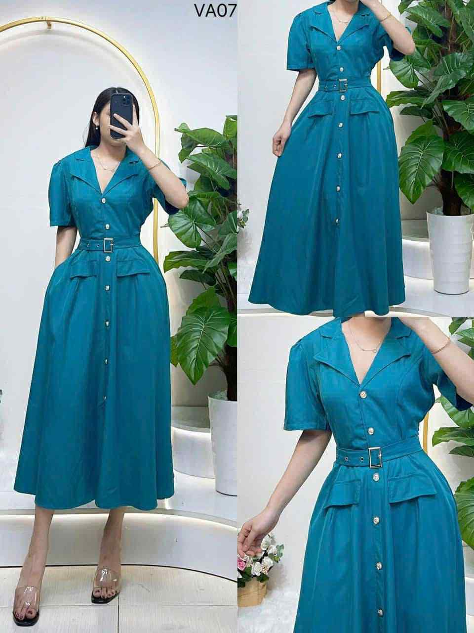 Belted Elegance Maxi Shirt Dress