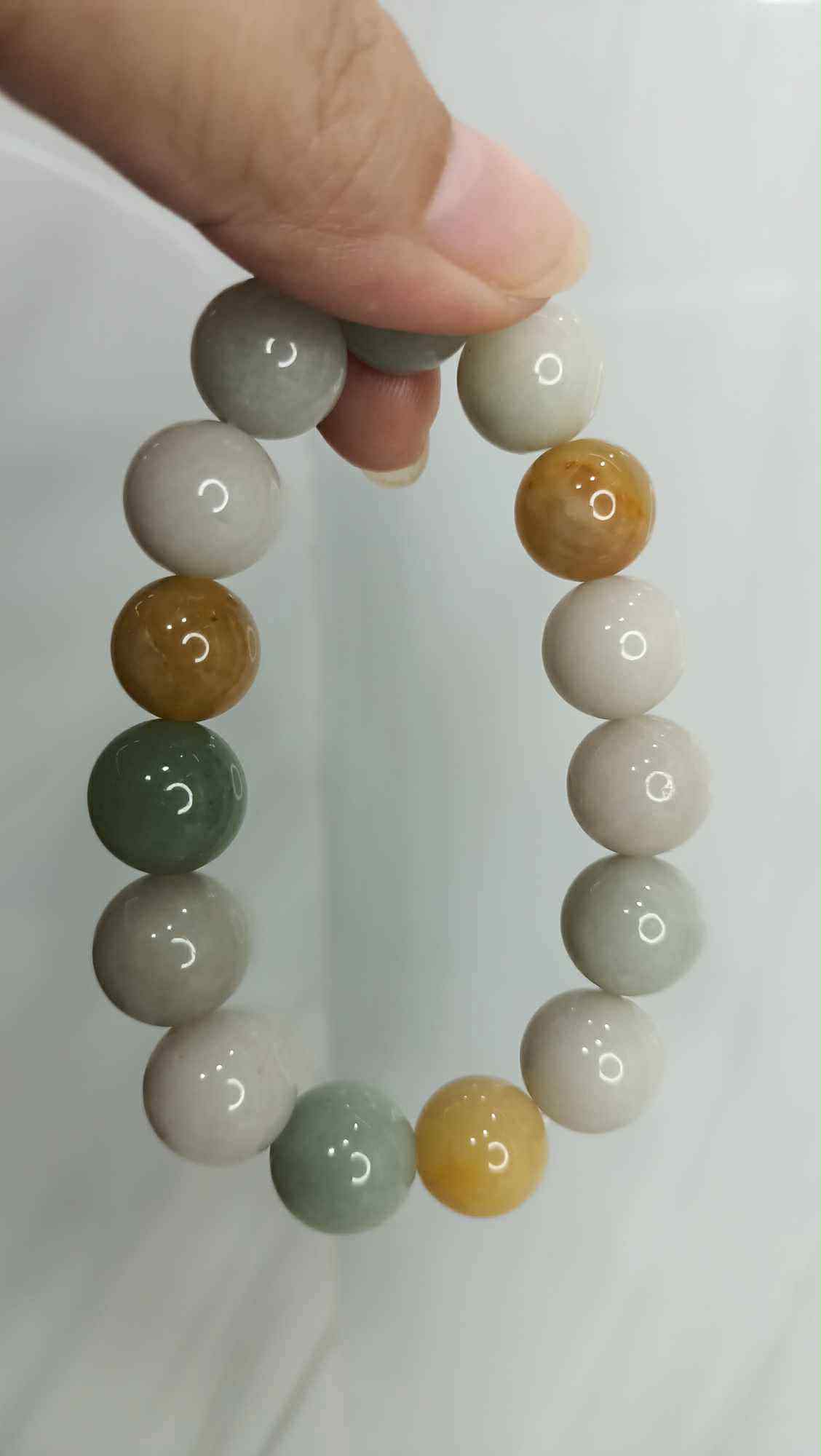 Natural Jade Beaded Bracelet – Multi-Color